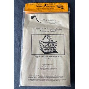 Hilltop Designs Large Picnic Liner Pattern For Longaberger Basket Over-The-Rim